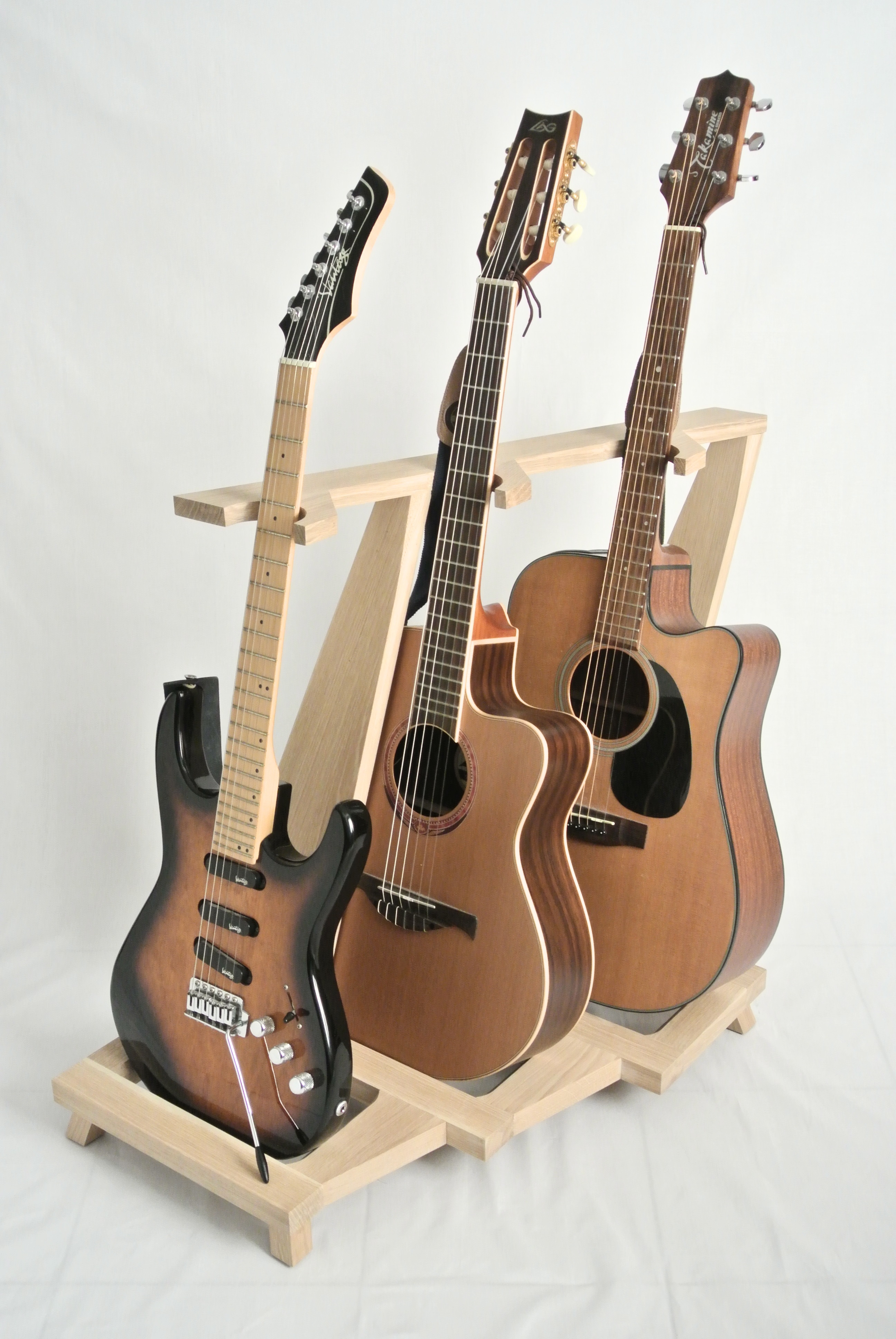 Support De Guitare En Bois Pliable - Stable, Avec Protection Caoutchouc - Pour Guitares, Basses, Violons…